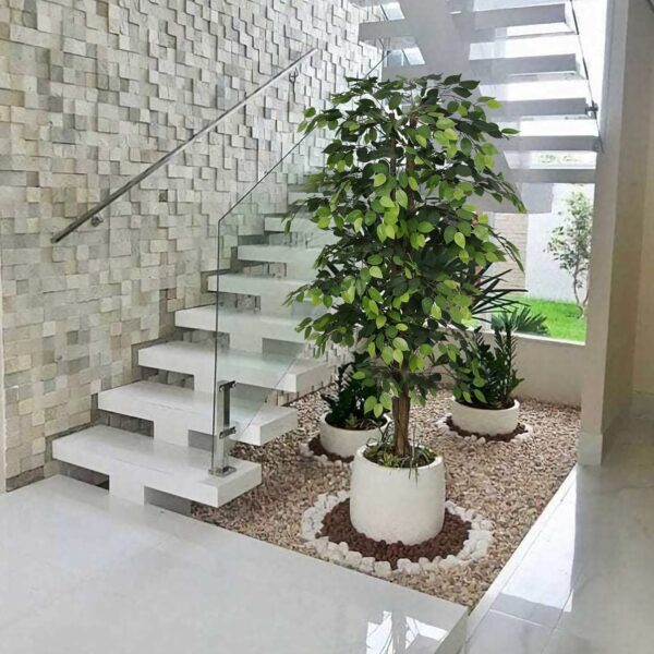 6ft Artificial Ficus Tree with Realistic Silk Leaves for Home Decor - Image 3