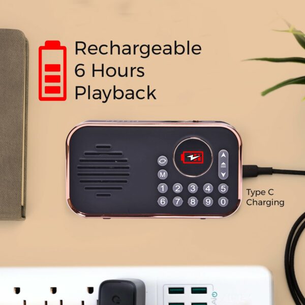 Portable FM Radio with Bluetooth and Rechargeable Battery - Image 6
