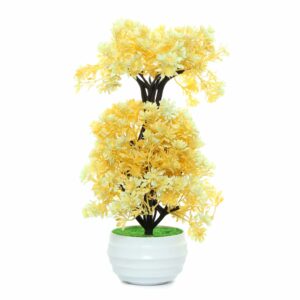 Artificial Topiary Plant with White Pot - 26.5 cm, Yellow