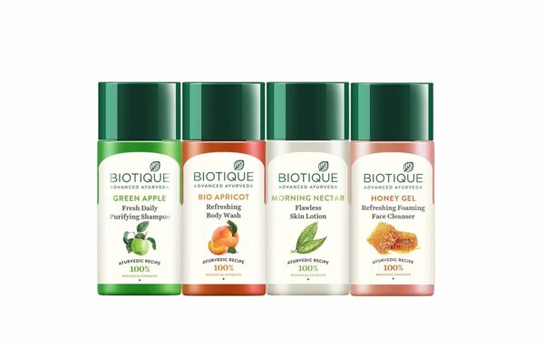 Biotique Travel Kit - Shampoo, Lotion, Body Wash & Cleanser - Image 2