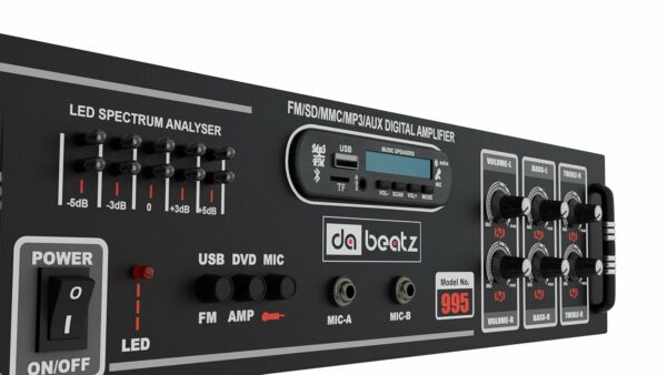 Professional 4 Channel PA Amplifier with Bluetooth & USB Input - Image 6