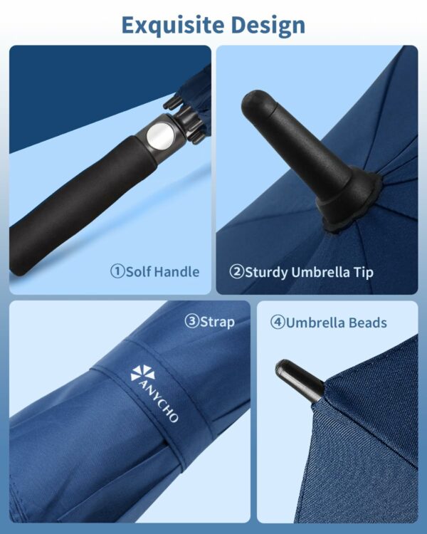 60 Inch Windproof Golf Umbrella - Auto Open, Waterproof, UV Protection - Image 6