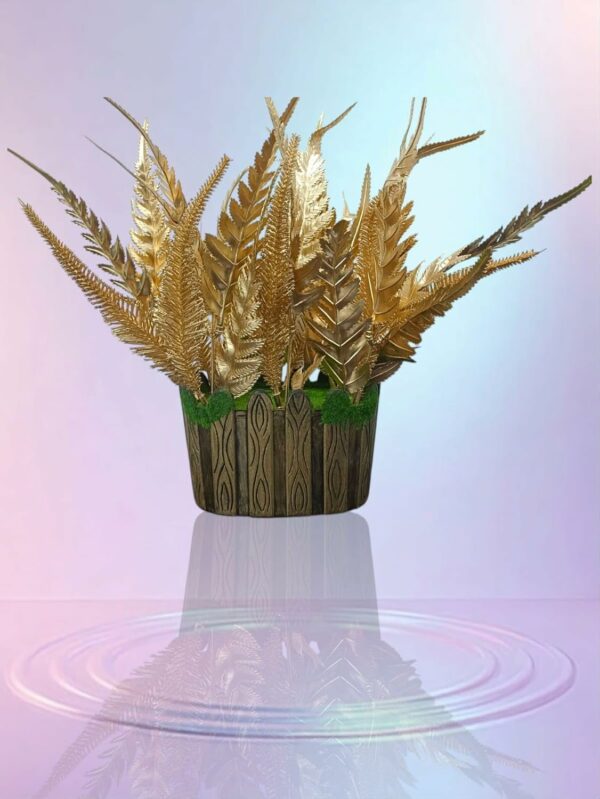 Artificial Golden Areca Palm Pot for Home Office Decor (35cm) - Image 6