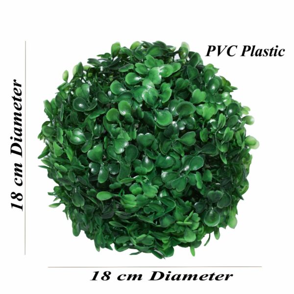 Set of 3 PVC Eucalyptus Boxwood Topiary Grass Balls - 18 cm - Image 5