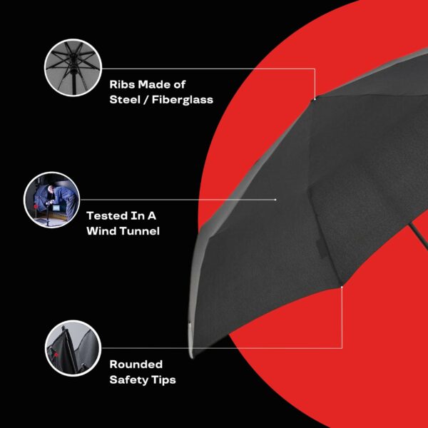 Compact Automatic Open & Close Windproof Travel Umbrella - Image 6