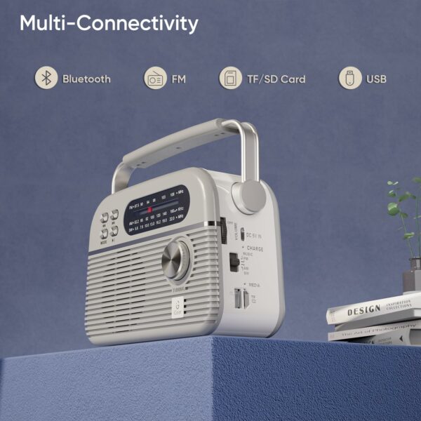 Retro Solar-Powered MP3 Player & 3-Band Radio with Bluetooth - Image 3