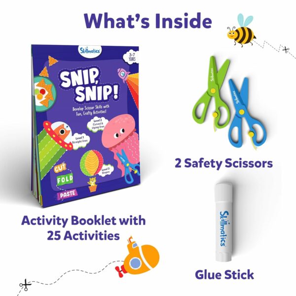 Scissor Skills Activity Book for Kids - 25 Fun Crafts & 2 Safe Scissors - Image 3