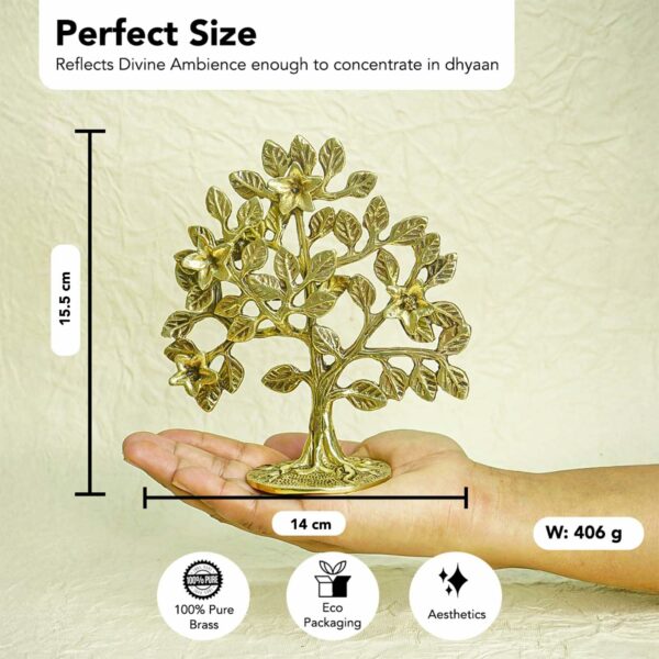 100% Pure Brass Kalpavriksha Tree - 6 Inch Home Decor - Image 3