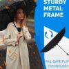 23 Inch Black Automatic Windproof Umbrella - Compact & Durable
