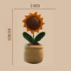 Handmade Crochet Sunflower & Daisy Potted Plants for Home & Car Decoration