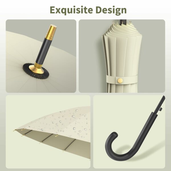 Windproof Macaron Color Stick Umbrella for Women - Image 6