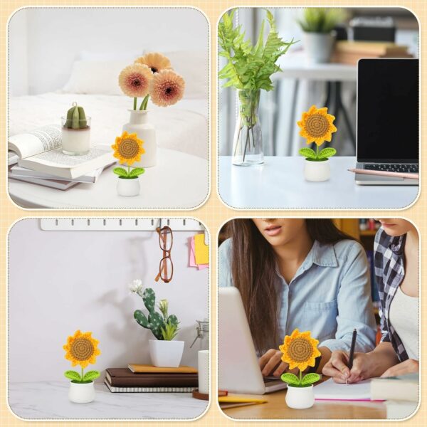 1 Pcs Crochet Sunflower - Artificial Flower for Home & Office Decor - Image 6