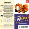 Remote-Controlled JCB Digger Toy for Kids - Realistic Construction Vehicle