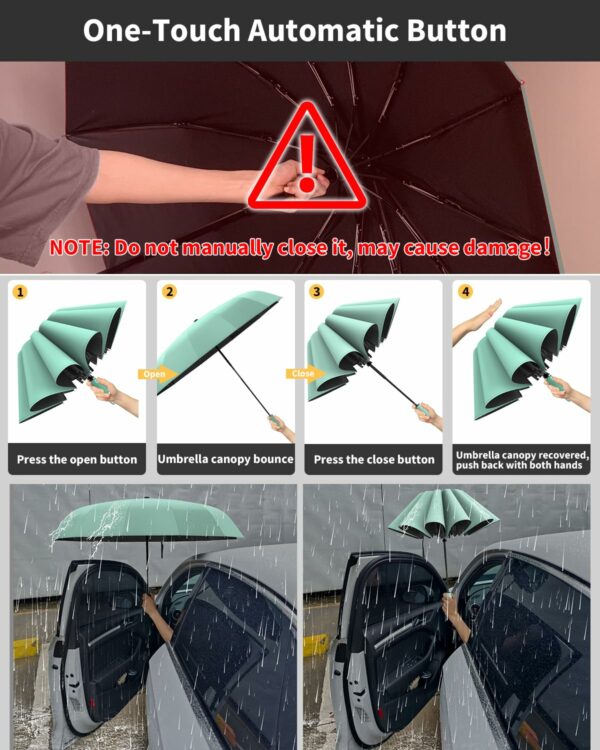 23 Inch Windproof Travel Umbrella with Auto Open/Close - Image 4
