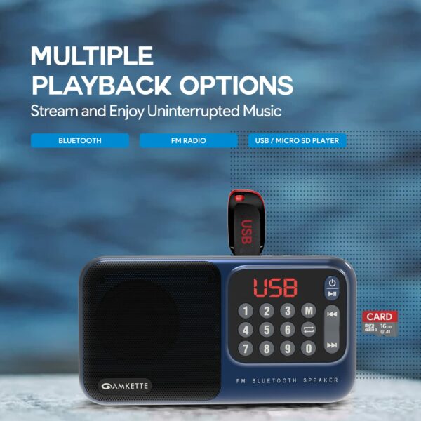 Pocket Mate Digital FM Radio & Bluetooth Speaker - 8H Playtime - Image 5