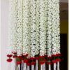 Artificial Jasmine Buds & Clustered Rose Strings - 2.5 ft, Red (6 Strings) for Festive Decor