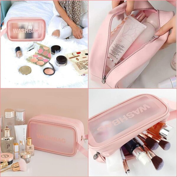 Clear Makeup Pouch Set - Waterproof Cosmetic Organizer Bag - Image 5