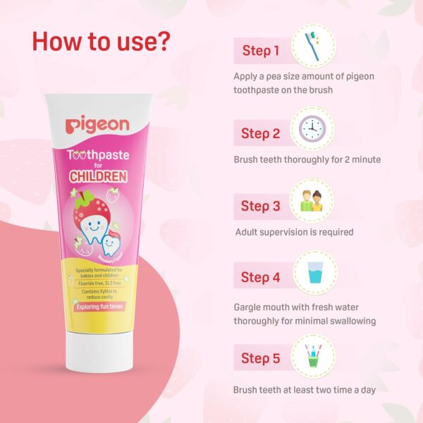 Strawberry Toothpaste for Kids - Gentle & Fluoride-Free (45g, Pack of 2) - Image 5