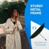 Compact Windproof Umbrella for Travel - 10 Fiberglass Ribs
