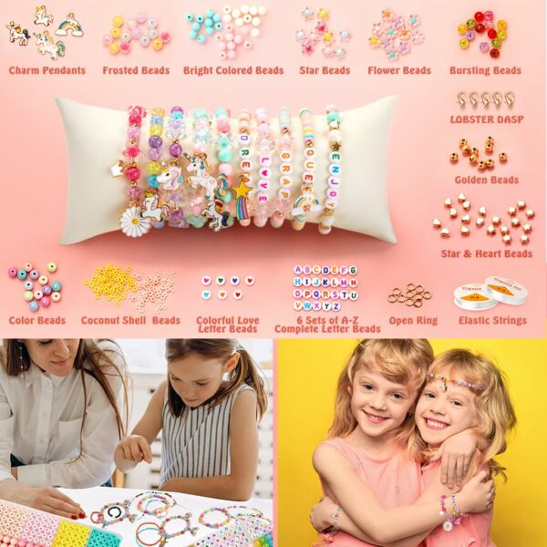 Clay Beads Bracelet Making Kit with Unicorn Pendants & Tools - Image 5
