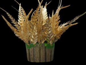Artificial Golden Areca Palm Pot for Home Office Decor (35cm)