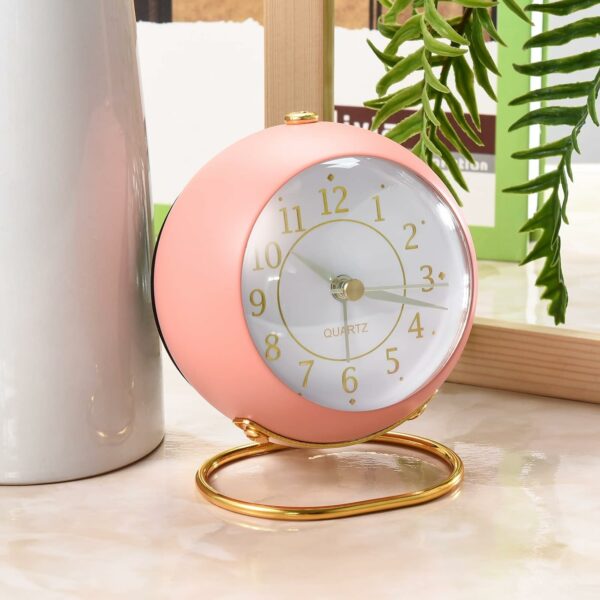 Stylish Battery Operated Silent Alarm Clock with Backlight - Image 3