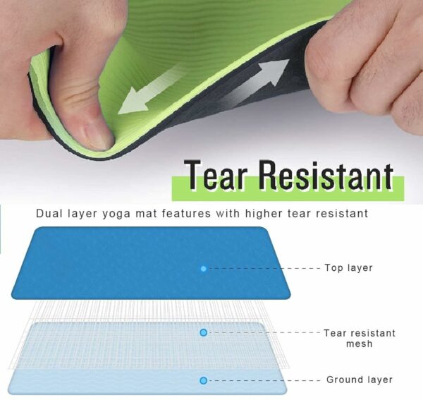 Eco-Friendly TPE Yoga Mat with Carry Bag - 6ft x 2ft - Image 6