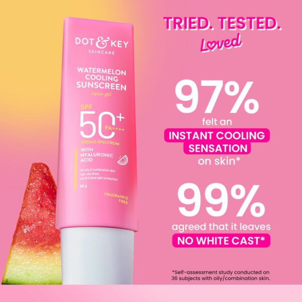 Watermelon Cooling Sunscreen SPF 50+ PA++++ with Hyaluronic Acid - 50g - Image 5