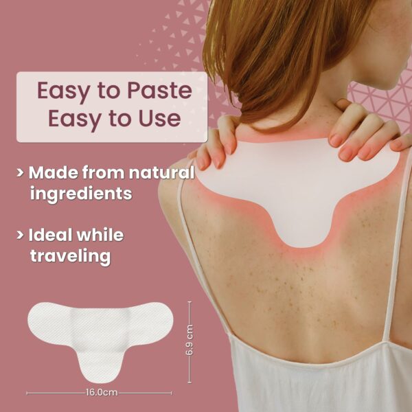 Natural Neck & Shoulder Pain Relief Patches - 8 Large Adhesive Heat Patches - Image 2