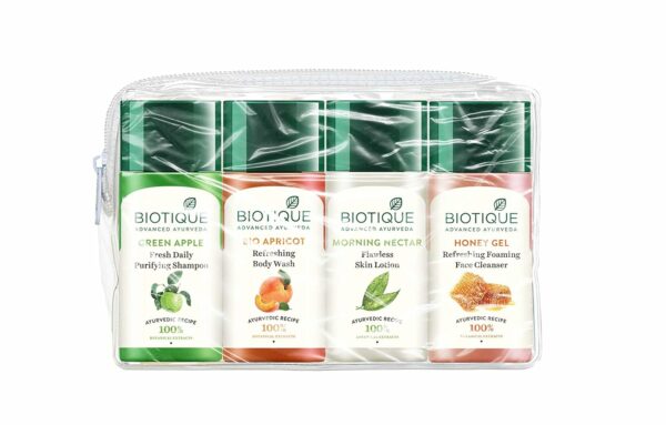 Biotique Travel Kit - Shampoo, Lotion, Body Wash & Cleanser