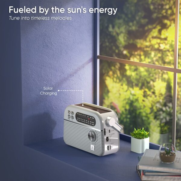 Retro Solar-Powered MP3 Player & 3-Band Radio with Bluetooth - Image 4