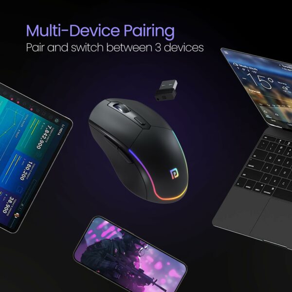 Toad One Bluetooth Mouse - Dual Wireless, Ergonomic, RGB Lights - Image 5