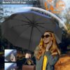 Compact Windproof Travel Umbrella with Carabiner Handle