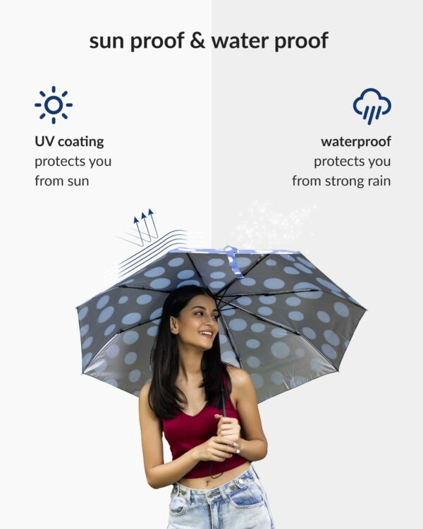 Compact Auto Open Close Umbrella - UV Coated, Waterproof - Image 3