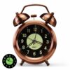 Vintage Twin Bell Alarm Clock - Super Loud & Luminous
