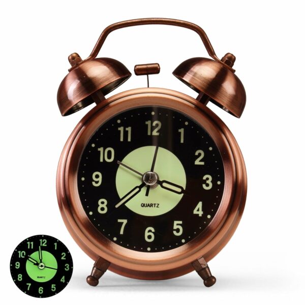Vintage Twin Bell Alarm Clock - Super Loud & Luminous