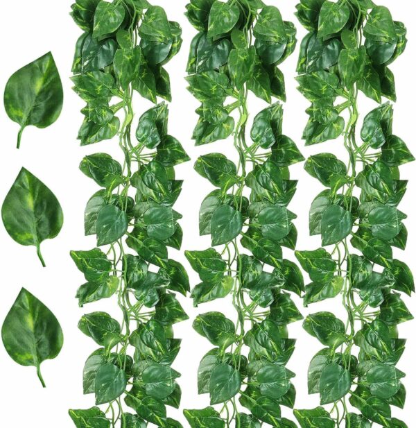 6 Feet Artificial Green Leaf Vine for Home Decor - Image 2