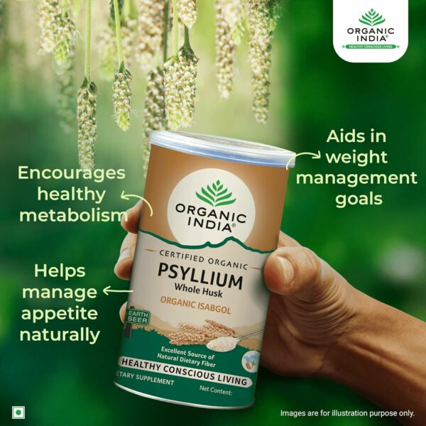 Organic India Isabgol Whole Psyllium Husk Powder - 100g - Image 3