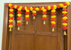 Artificial Marigold Garlands Door Toran Set - 1 Piece