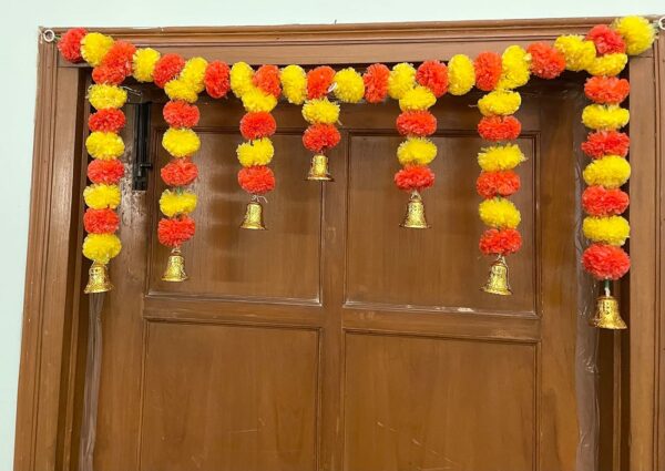 Artificial Marigold Garlands Door Toran Set - 1 Piece