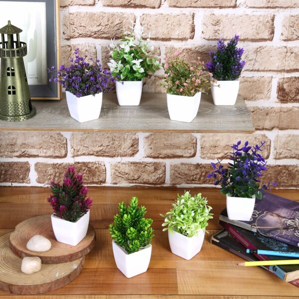 Artificial Plants with Pot - Realistic Multi Variety, Pack of 8 - Image 3