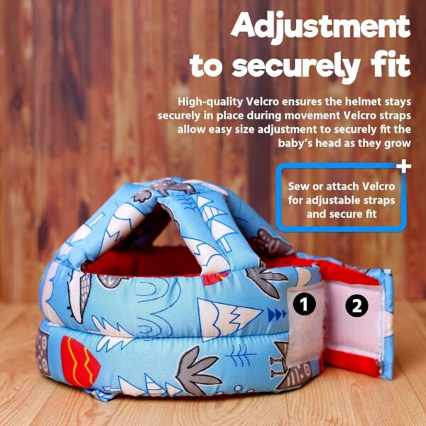 Adjustable Baby Safety Helmet for Infants & Toddlers - Cushioned Headguard - Image 4