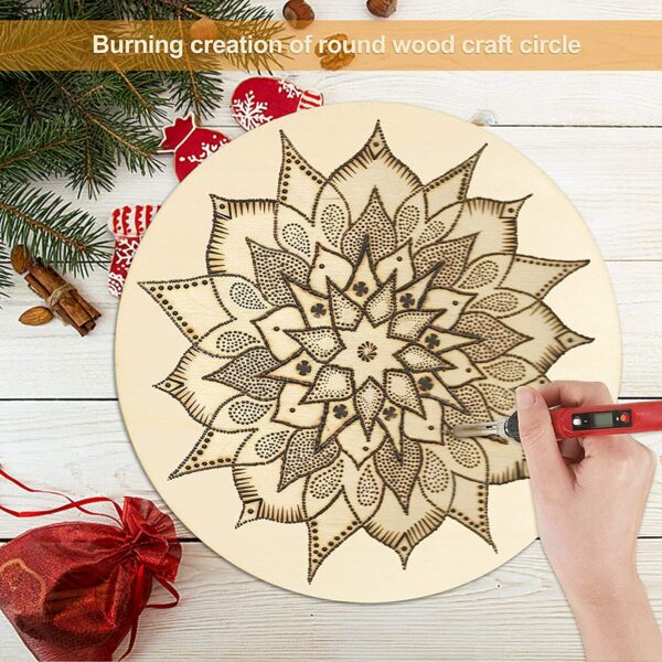 12 Inch Unfinished MDF Wood Circles for Art and Craft - 5 Pack - Image 2