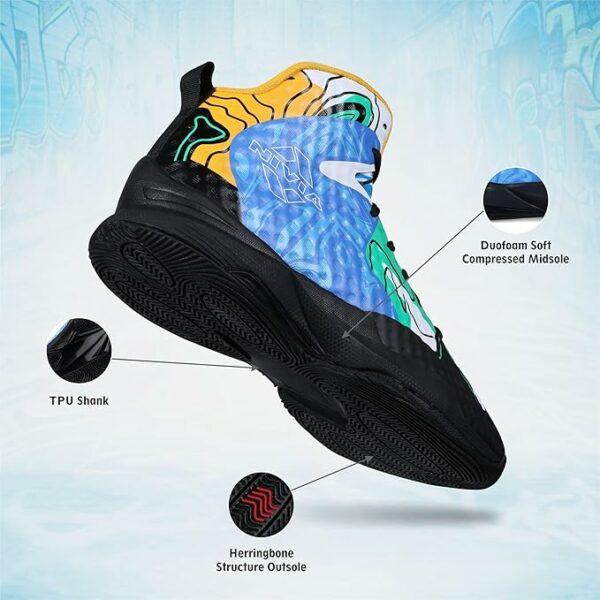 Men's Street Art Basketball Shoes with Comfort Features - Image 3