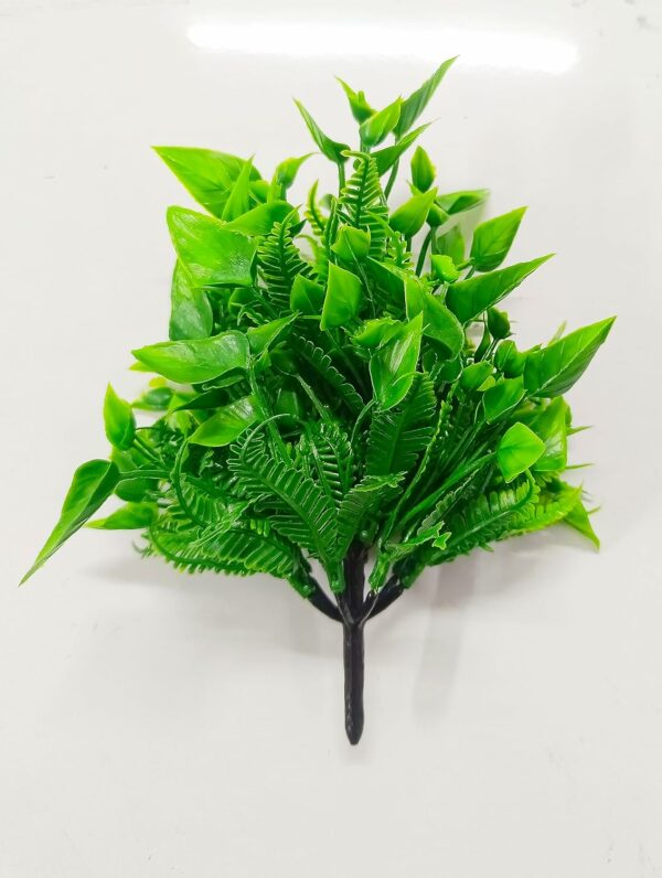 Artificial Green Grass Bushes for Indoor/Outdoor Decor - 7 Inches - Image 5