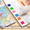 Watercolour Painting Notepad for Kids - 12 Pages, Brush Included