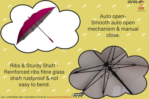 Large UV Protective Golf Umbrella - 52 Inch Canopy - Image 4