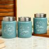 Airtight Stainless Steel Canister Set of 3 - 800ml Moss Green