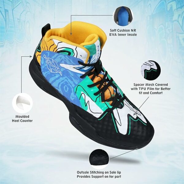 Men's Street Art Basketball Shoes with Comfort Features - Image 2