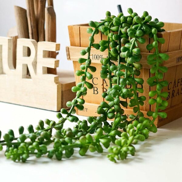 3 Pc Artificial Hanging Succulents - String of Pearls Decor - Image 5